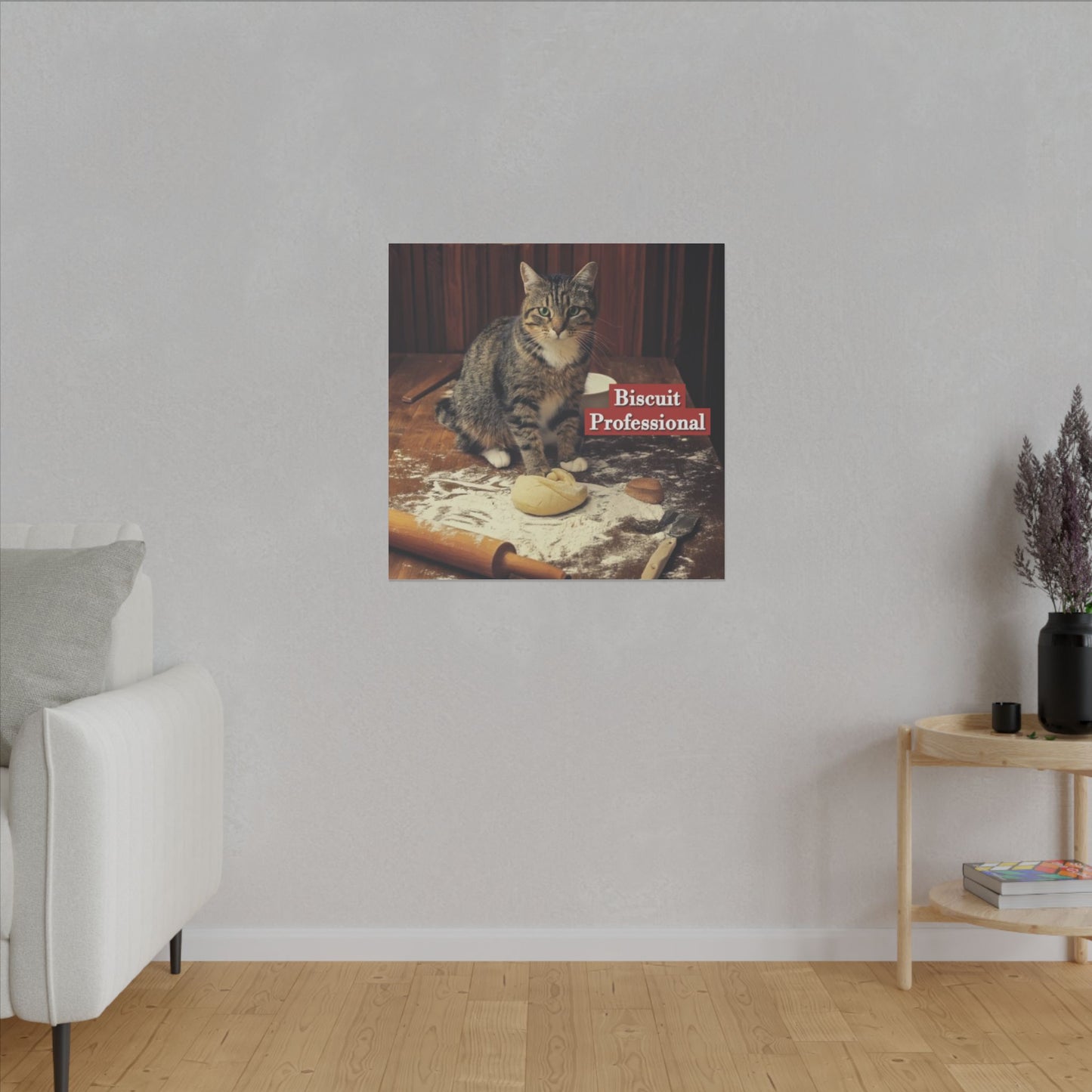 Canvas Print, Cat Making Biscuits, Professional Kneading Cat Wall Art, Kitty Lover Gift, Matte Stretched Decor, Multi-Size, Home Decoration