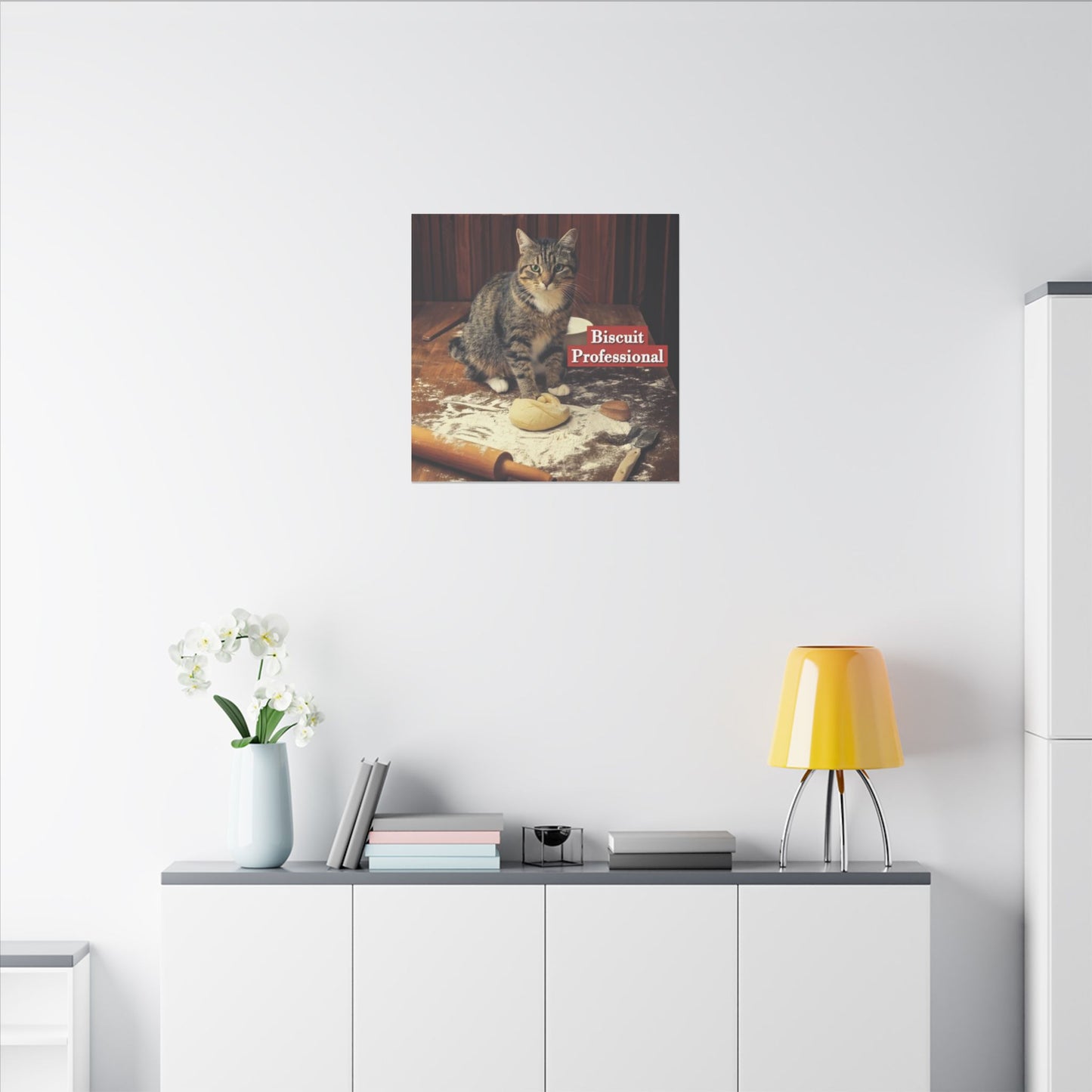 Canvas Print, Cat Making Biscuits, Professional Kneading Cat Wall Art, Kitty Lover Gift, Matte Stretched Decor, Multi-Size, Home Decoration