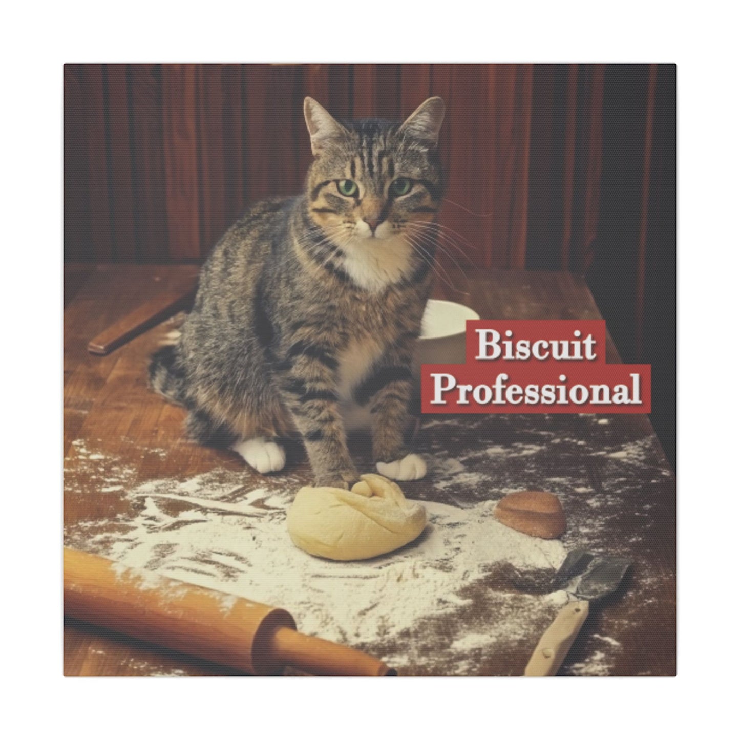 Canvas Print, Cat Making Biscuits, Professional Kneading Cat Wall Art, Kitty Lover Gift, Matte Stretched Decor, Multi-Size, Home Decoration
