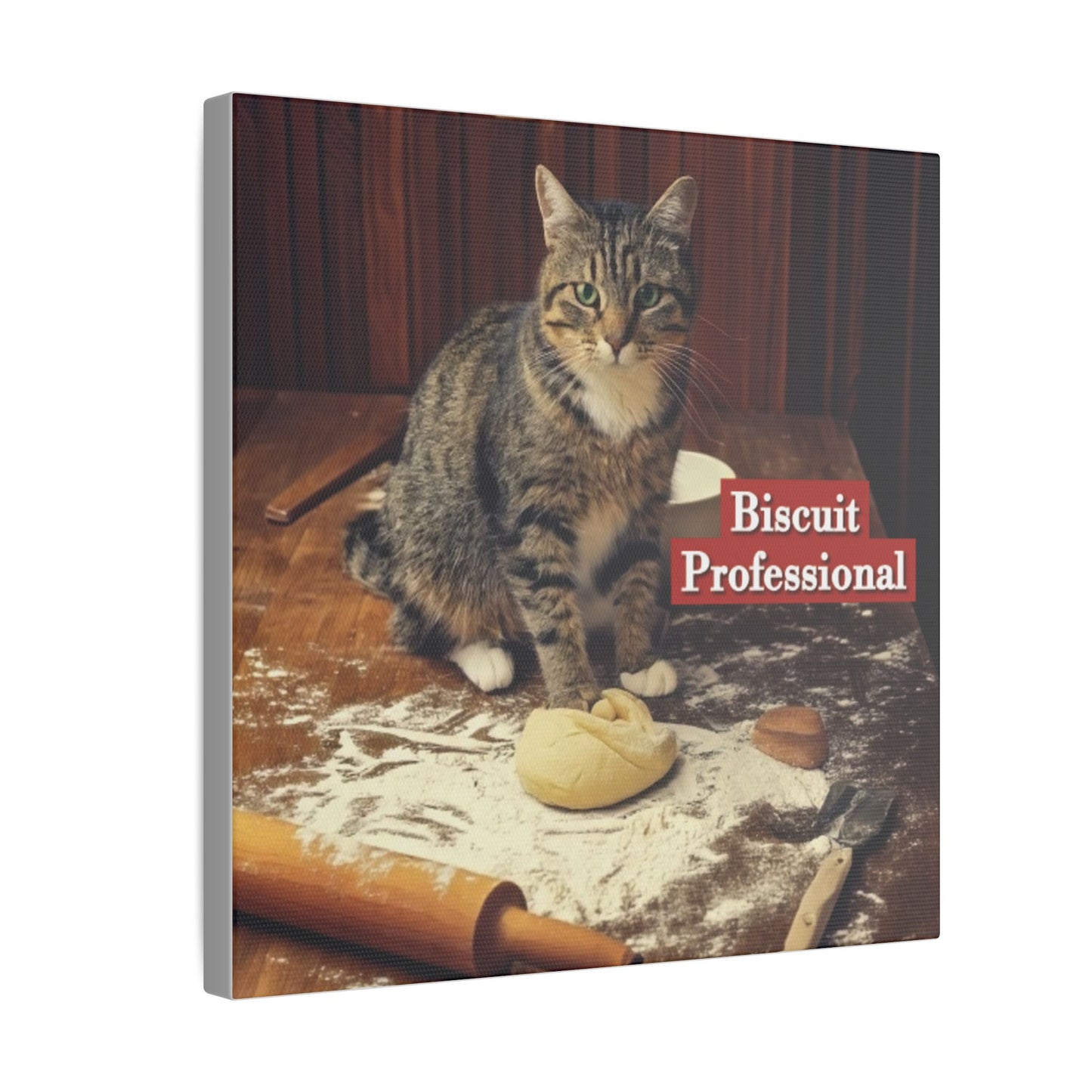 Canvas Print, Cat Making Biscuits, Professional Kneading Cat Wall Art, Kitty Lover Gift, Matte Stretched Decor, Multi-Size, Home Decoration