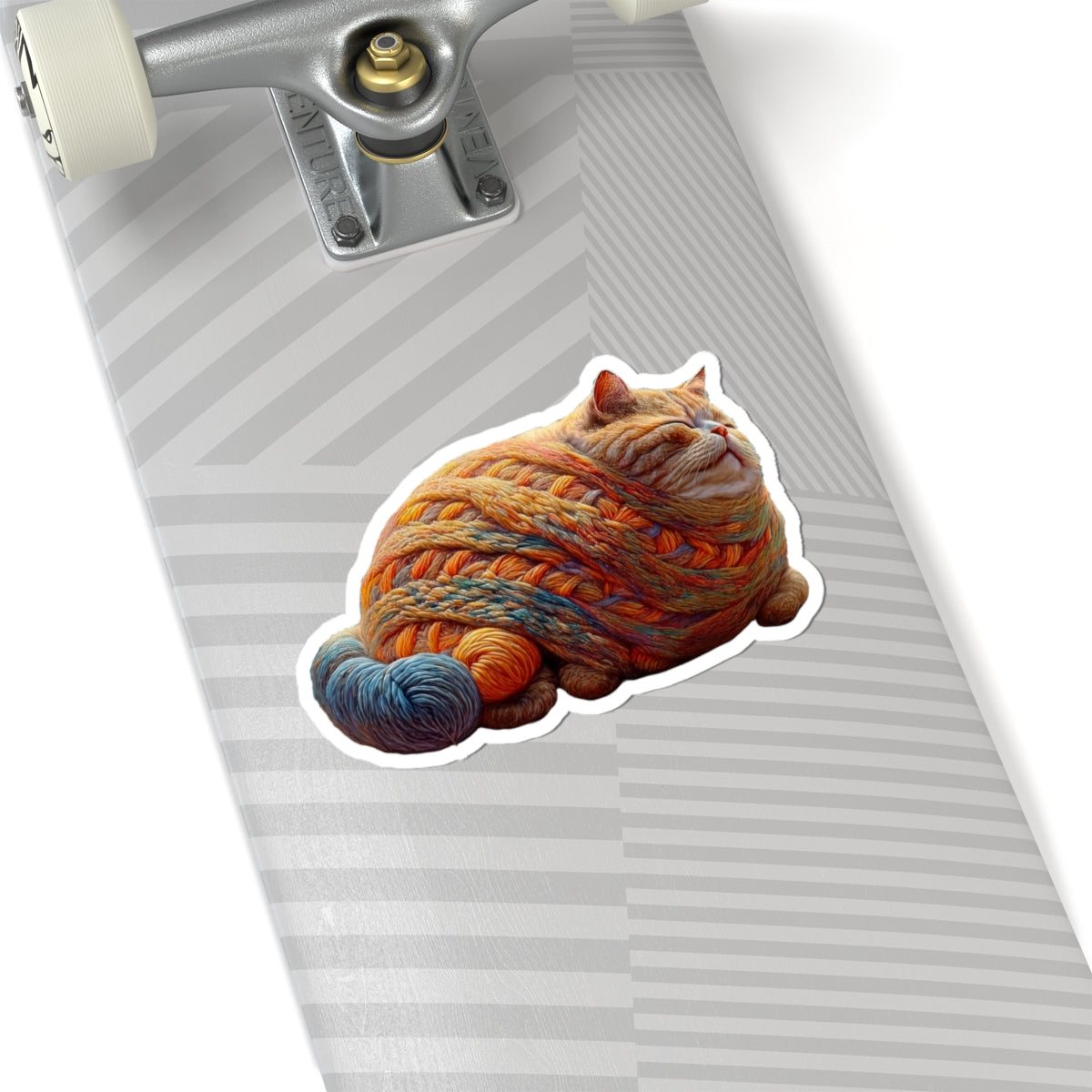 Fat Cat made of Yarn Sticker